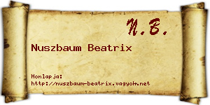 Nuszbaum Beatrix névjegykártya